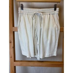 NWT Soya Concept Cream & Black Striped Shorts #0456 SZ XXL Linen Blend